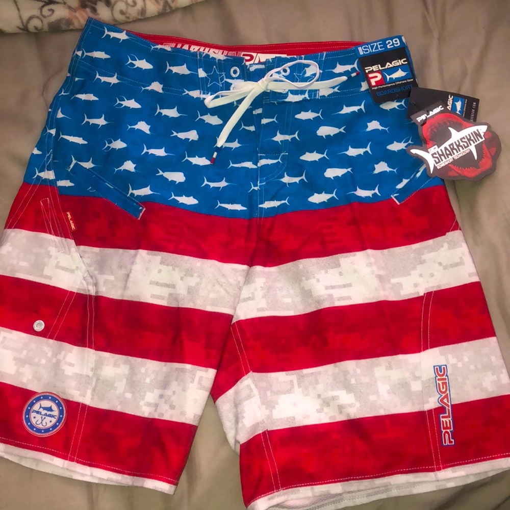 Sharkskin youth swim trunks